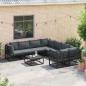 Preview: Garten-Sofa-Set 8 pcs Schwarz 283 x 283 x 71 cm Aluminium