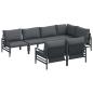 Preview: Garten-Sofa-Set 7 pcs Anthrazit 320 x 160 x 71 cm Stahl & Stoff