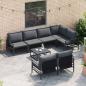 Preview: Garten-Sofa-Set 7 pcs Anthrazit 320 x 160 x 71 cm Stahl & Stoff