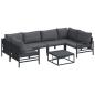 Preview: Garten-Sofa-Set 7 pcs Anthrazit Stahl