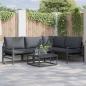 Preview: ARDEBO.de - Garten-Sofa-Set 4 pcs Anthrazit Stahl