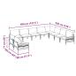 Preview: Garten-Sofa-Set 10 pcs Anthrazit Stahl