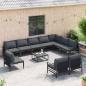 Preview: Garten-Sofa-Set 11 pcs Anthrazit Stahl