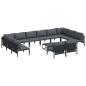 Preview: ARDEBO.de - Garten-Sofa-Set 13 pcs Anthrazit Stahl