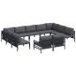 Preview: Garten-Sofa-Set 11 pcs Anthrazit Stahl