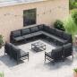 Preview: Garten-Sofa-Set 11 pcs Anthrazit Stahl