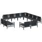 Preview: Garten-Sofa-Set 11 pcs Anthrazit Stahl
