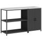 Preview: Küchenlager-Set mit Regal mit Speicher mit Tür Verstellbar 2 pcs Schwarz 150 x 50 x 92 cm