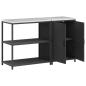 Preview: Küchenlager-Set mit Regal mit Speicher mit Tür Verstellbar 2 pcs Schwarz 150 x 50 x 92 cm