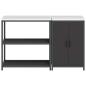 Preview: Küchenlager-Set mit Regal mit Speicher mit Tür Verstellbar 2 pcs Schwarz 150 x 50 x 92 cm