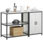 Preview: Küchenlager-Set 2 pcs Silber 150 x 50 x 92 cm Verzinkter Stahl
