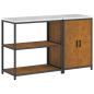 Preview: Küchenlager-Set mit Regal mit Speicher mit Tür Verstellbar 2 pcs Rostig 150 x 50 x 92 cm
