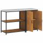 Preview: Küchenlager-Set mit Regal mit Speicher mit Tür Verstellbar 2 pcs Rostig 150 x 50 x 92 cm