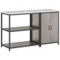 Preview: Küchenlager-Set mit Regal mit Speicher mit Tür Verstellbar 2 pcs Rostig 150 x 50 x 92 cm