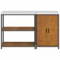 Preview: Küchenlager-Set mit Regal mit Speicher mit Tür Verstellbar 2 pcs Rostig 150 x 50 x 92 cm