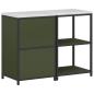 Preview: Küchenlager-Set mit Regal mit Speicher mit Tür Verstellbar 2 pcs Olive Grün 120 x 50 x 92 cm