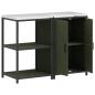 Preview: Küchenlager-Set mit Regal mit Speicher mit Tür Verstellbar 2 pcs Olive Grün 120 x 50 x 92 cm