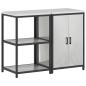 Preview: Küchenlager-Set 2 pcs Silber 120 x 50 x 92 cm Verzinkter Stahl