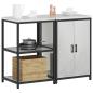 Preview: Küchenlager-Set 2 pcs Silber 120 x 50 x 92 cm Verzinkter Stahl