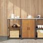 Preview: ARDEBO.de - Küchenlager-Set mit Regal mit Speicher mit Tür Verstellbar 2 pcs Rostig 120 x 50 x 92 cm
