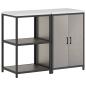 Preview: Küchenlager-Set mit Regal mit Speicher mit Tür Verstellbar 2 pcs Rostig 120 x 50 x 92 cm