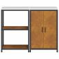 Preview: Küchenlager-Set mit Regal mit Speicher mit Tür Verstellbar 2 pcs Rostig 120 x 50 x 92 cm