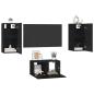 Preview: TV-Schrank-Set mit Regal 3 pcs Schwarz Eiche 60 x 30 x 30.5 cm