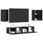 Preview: TV-Regalset mit Regal mit Speicher mit Tür 4 pcs Schwarz Eiche 80 x 30 x 30,5 cm