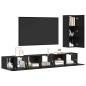 Preview: TV-Schrank-Set mit Regal Sonstiges 4 pcs Schwarz Eiche 30,5 x 30 x 90 cm