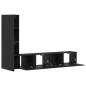 Preview: Wand TV Schrank mit Regal mit Speicher mit Tür 4 pcs Schwarz Eiche Holzwerkstoff