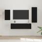 Preview: ARDEBO.de - TV-Schranksatz mit Regal 4 pcs Schwarz Eiche 30,5 x 30 x 90 cm