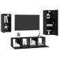 Preview: TV-Schranksatz mit Regal 4 pcs Schwarz Eiche 30,5 x 30 x 90 cm