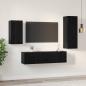 Preview: TV-Schranksatz mit Regal 4 pcs Schwarz Eiche 30,5 x 30 x 90 cm
