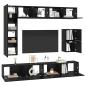 Preview: ARDEBO.de - TV-Schrank-Set mit Regal Sonstiges mit Speicher 8 pcs Schwarze Eiche