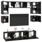 Preview: TV-Schrank-Set mit Regal Sonstiges mit Speicher mit Tür 8 pcs Schwarz Eiche 80 x 30 x 30 cm