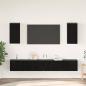 Preview: ARDEBO.de - Wand TV Schrank mit Regal mit Speicher mit Tür 6 pcs Schwarz Eiche Holzwerkstoff