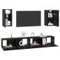 Preview: Wand TV Schrank mit Regal mit Speicher mit Tür 6 pcs Schwarz Eiche Holzwerkstoff