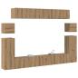 Preview: TV-Schrank-Set 8 pcs Handwerklich gefertigter Eichenholz Mittel