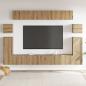 Preview: TV-Schrank-Set 8 pcs Handwerklich gefertigter Eichenholz Mittel