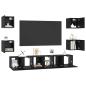 Preview: ARDEBO.de - TV-Schrank-Set 7 pcs Schwarz Eiche Mittel 180 x 30 x 30 cm