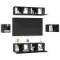Preview: ARDEBO.de - TV-Schrank-Set mit Speicher mit Tür 6 pcs Schwarz Eiche 60 x 30 x 30 cm