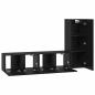 Preview: TV-Regalset mit Regal 3 pcs Schwarz Eiche S 30,5 x 30 x 90 cm