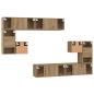Preview: TV-Schrank-Set 8 pcs Handwerklich gefertigter Eichenholz