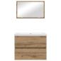 Preview: Badezimmermöbel Set 3 pcs Eiche handwerklich 60 x 38.5 x 45 cm