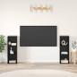 Preview: ARDEBO.de - TV-Schrank-Set mit Regal 2 pcs Schwarz Eiche 107 x 35 x 37 cm