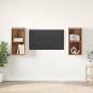 Preview: ARDEBO.de - Wand TV Schrank 2 pcs Altes Holz 37 x 37 x 72 cm Holzwerkstoff