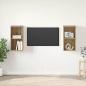 Preview: ARDEBO.de - Wand TV Schrank 2 pcs Handwerklich gefertigter Eichenholz