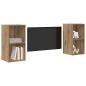 Preview: Wand TV Schrank 2 pcs Handwerklich gefertigter Eichenholz