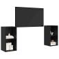 Preview: TV-Schrank-Set mit Regal 2 pcs Schwarz Eiche 72 x 35 x 36.5 cm