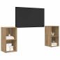 Preview: TV-Schrank-Set 2 pcs Handwerklich gefertigter Eichenholz